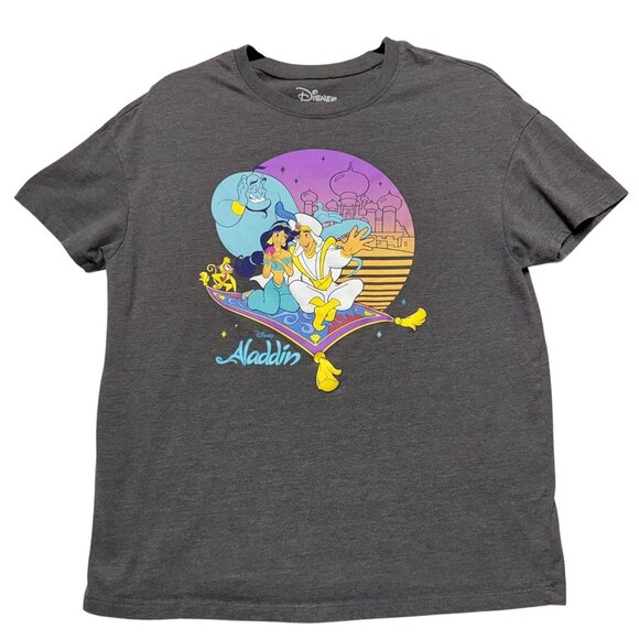 NEW Disney Aladdin Flying Carpet Graphic T-Shirt Gray Kids XL Excellent - Picture 2 of 6